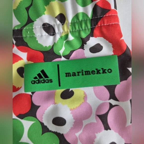 adidas Size S Women's Floral Biker Shorts Design In Colaboration W/ Marimekko - Picture 5 of 7